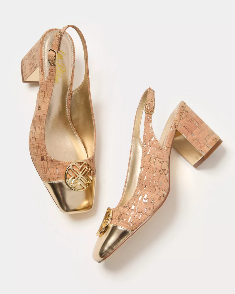 MARI CORK SLINGBACK PUMP NATURAL