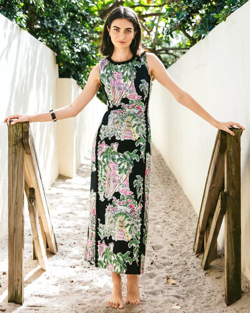 DARLENE STRETCH MAXI SHIFT ONYX OVERSIZED PB ANNIVERSARY TOILE
