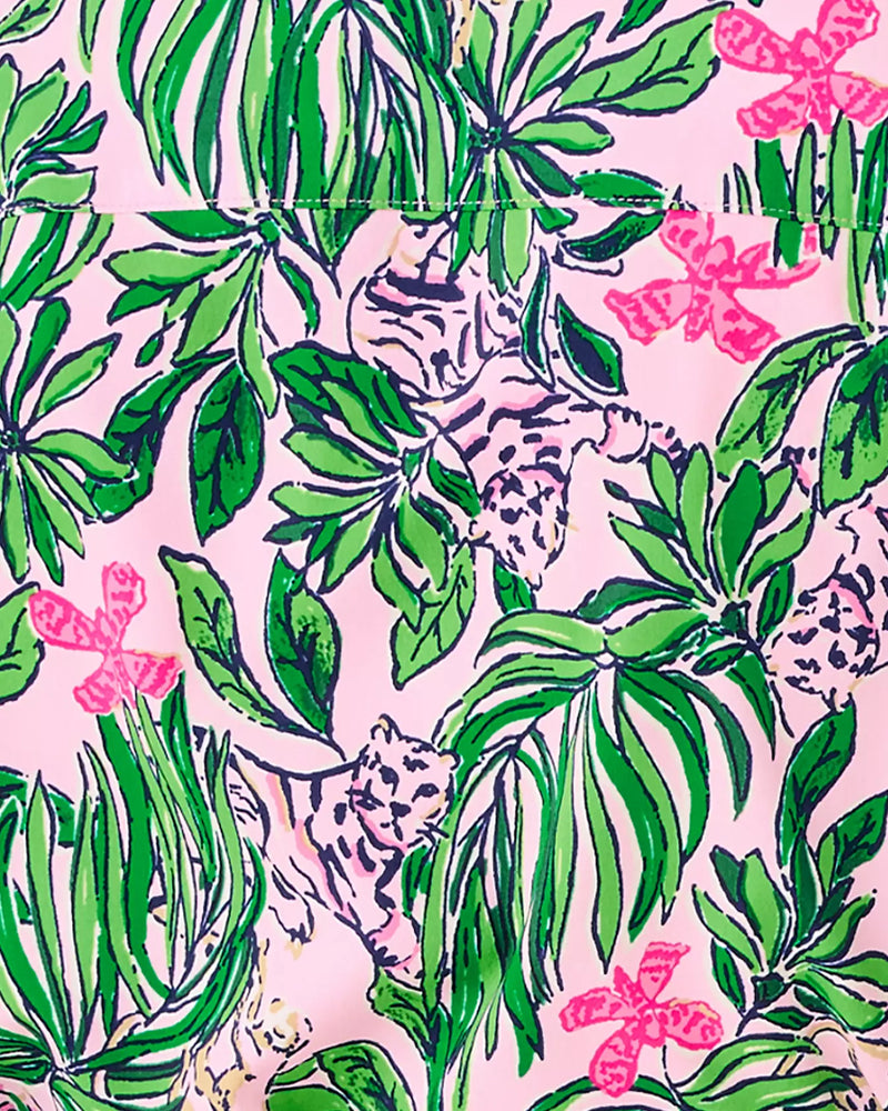 ENSLEY UPF 50+ DRESS CONCH SHELL PINK ROARING WITH JOY