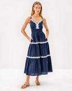 ZANNA COTTON MIDI DRESS SAPPHIRE POOL