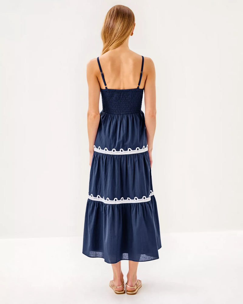 ZANNA COTTON MIDI DRESS SAPPHIRE POOL