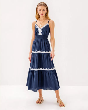 ZANNA COTTON MIDI DRESS SAPPHIRE POOL