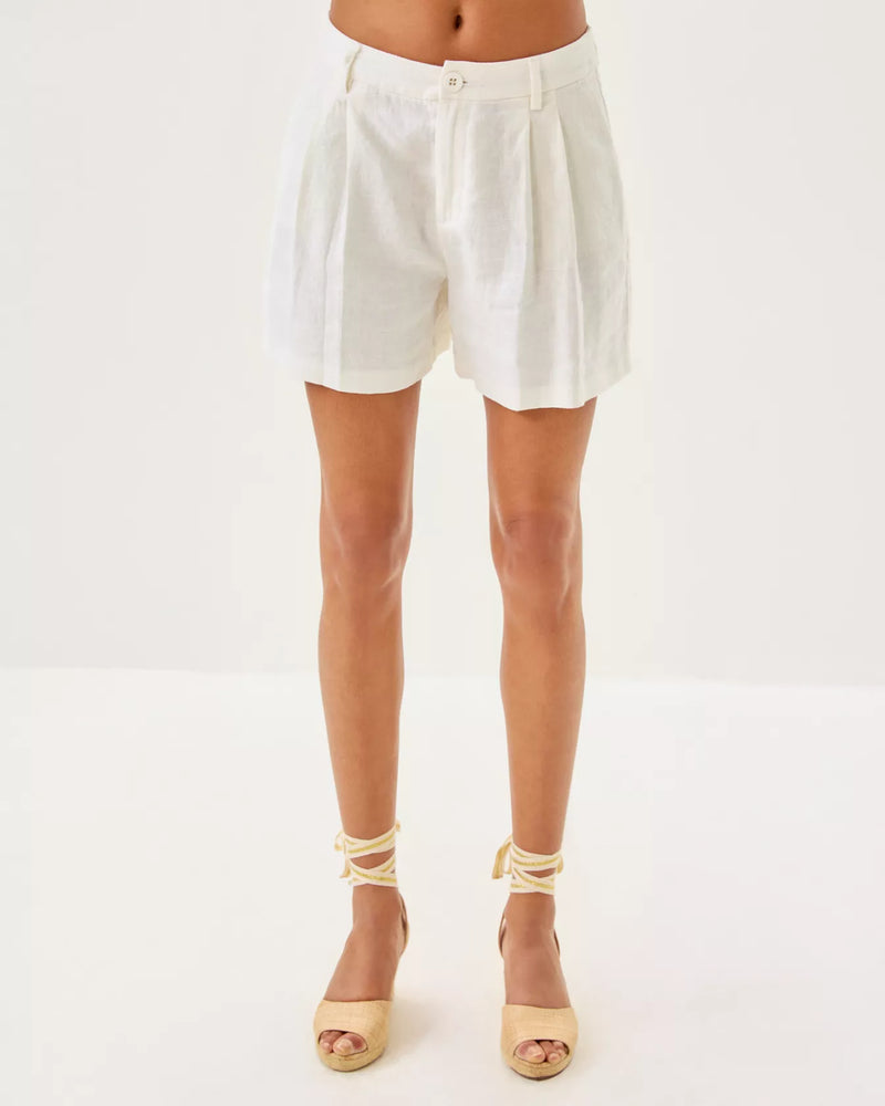 DEWEY LINEN SHORT RESORT WHITE