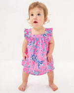 PLUMERIA INFANT DRESS ROUSSEAU PINK BAREFOOT BEACHCOMBERS