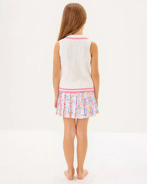 GIRLS MINI SUZETTE SWEATER TANK RESORT WHITE