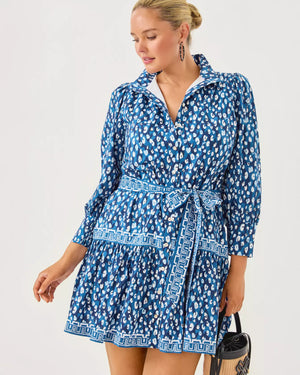 DRENA DRESS STARLIGHT NAVY YOURE AN ANIMAL ENGINEERED WOVEN DRESS