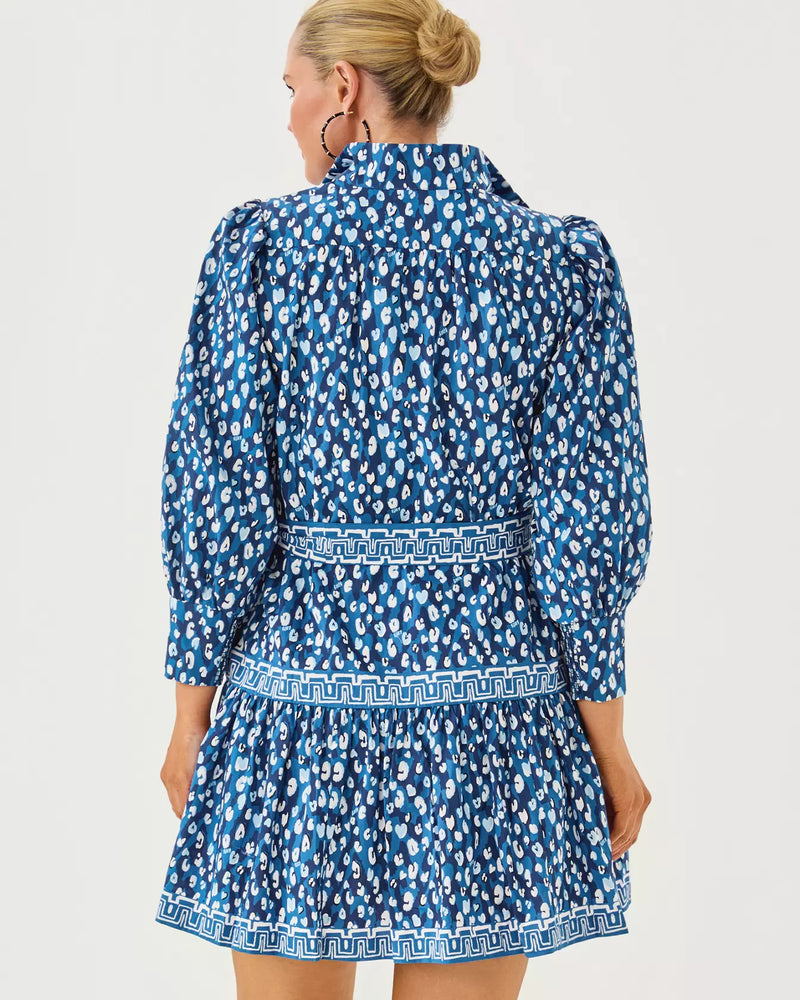 DRENA DRESS STARLIGHT NAVY YOURE AN ANIMAL ENGINEERED WOVEN DRESS