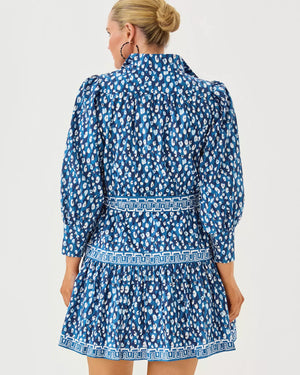 DRENA DRESS STARLIGHT NAVY YOURE AN ANIMAL ENGINEERED WOVEN DRESS