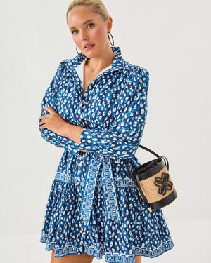 DRENA DRESS STARLIGHT NAVY YOURE AN ANIMAL ENGINEERED WOVEN DRESS