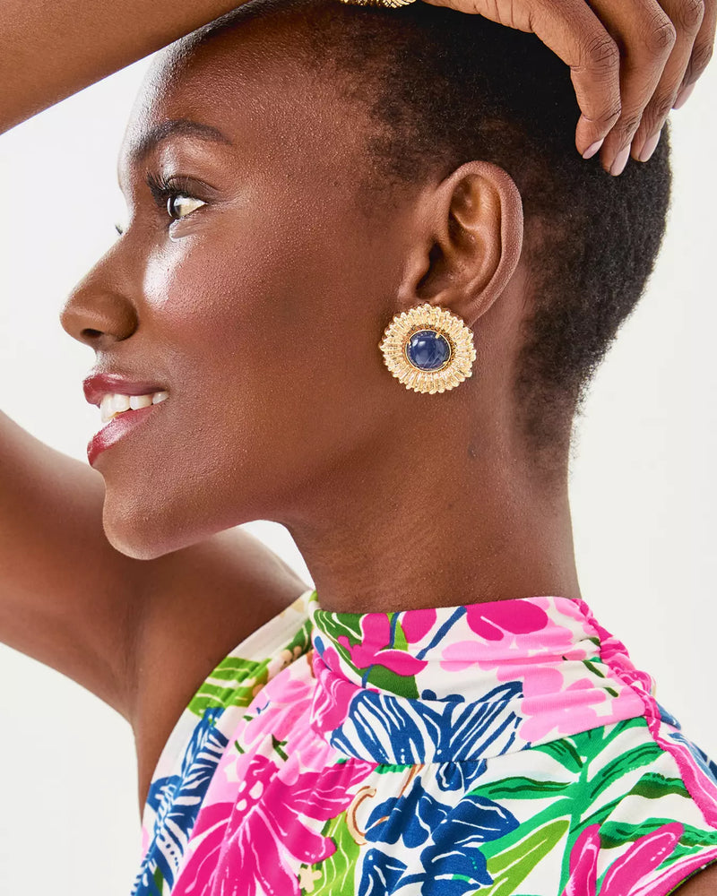 ONE FINAL FLING STUD EARRING STARLIGHT NAVY