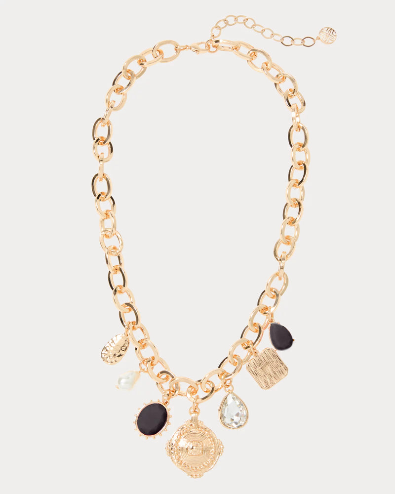 SUNSET SHADOWS CHARM NECKLACE NOIR