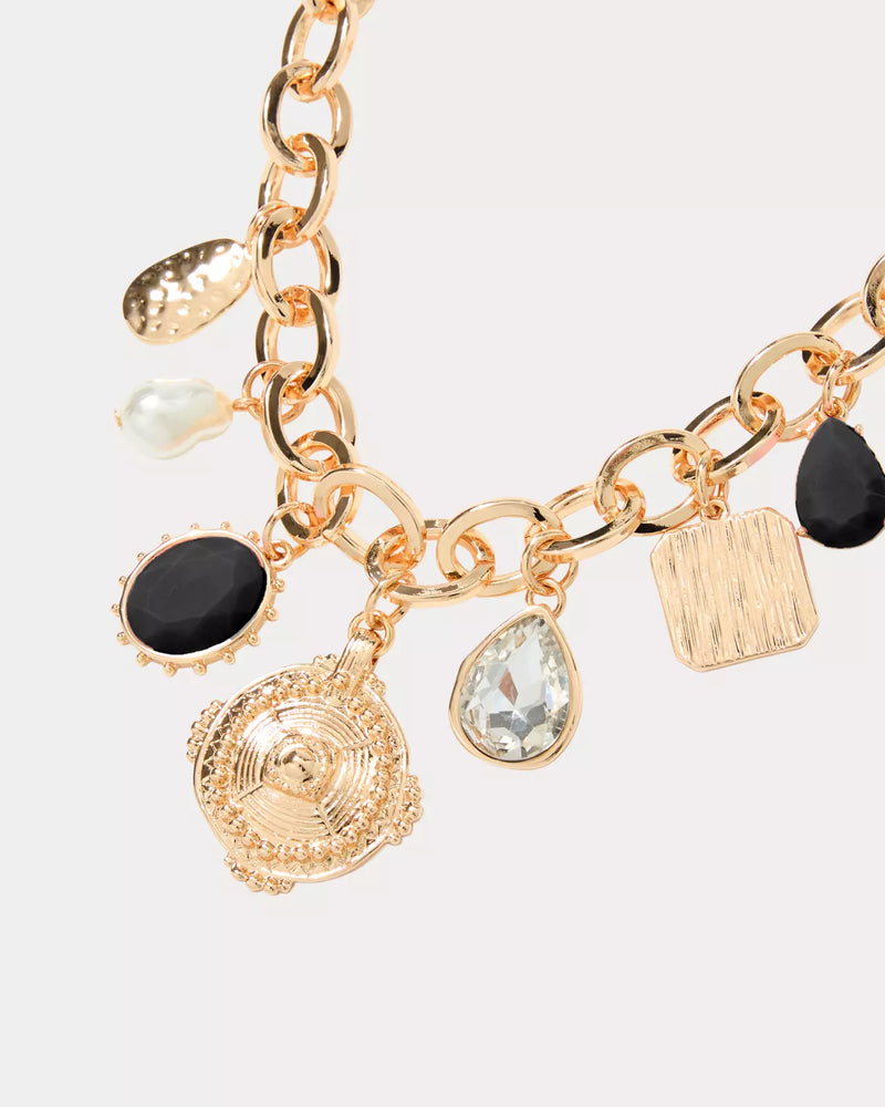 SUNSET SHADOWS CHARM NECKLACE NOIR