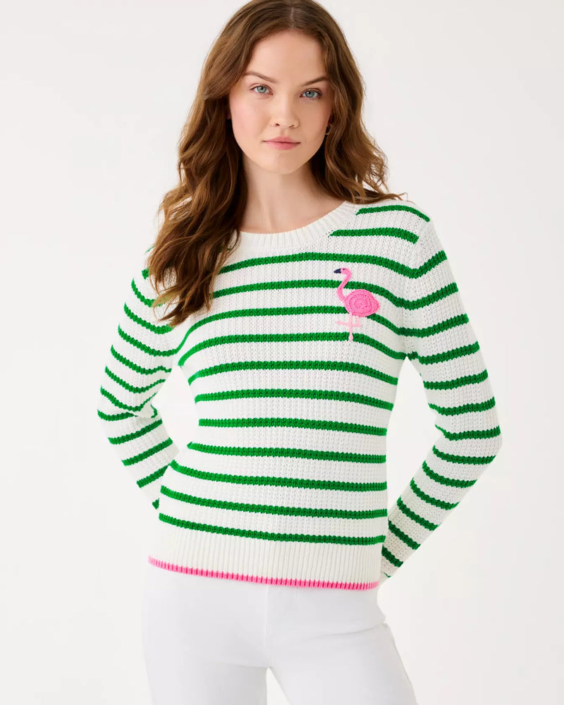 JOVIENNE SWEATER COCONUT SHINE BRIGHT STRIPE