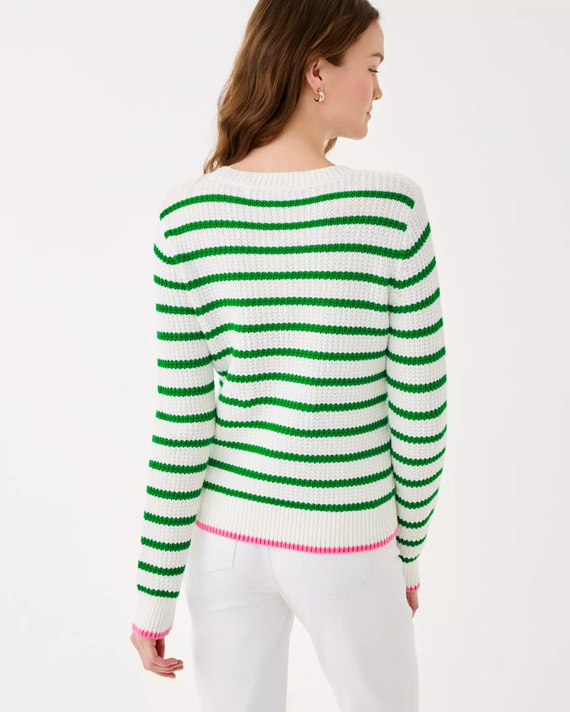 JOVIENNE SWEATER COCONUT SHINE BRIGHT STRIPE