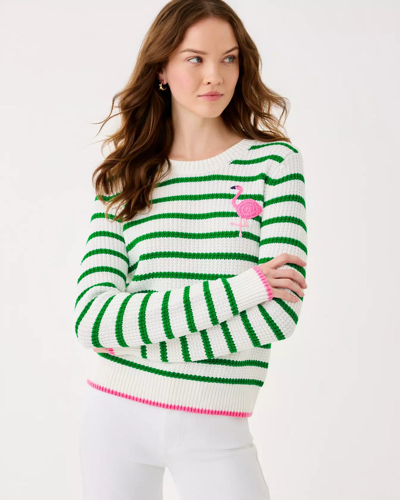 JOVIENNE SWEATER COCONUT SHINE BRIGHT STRIPE