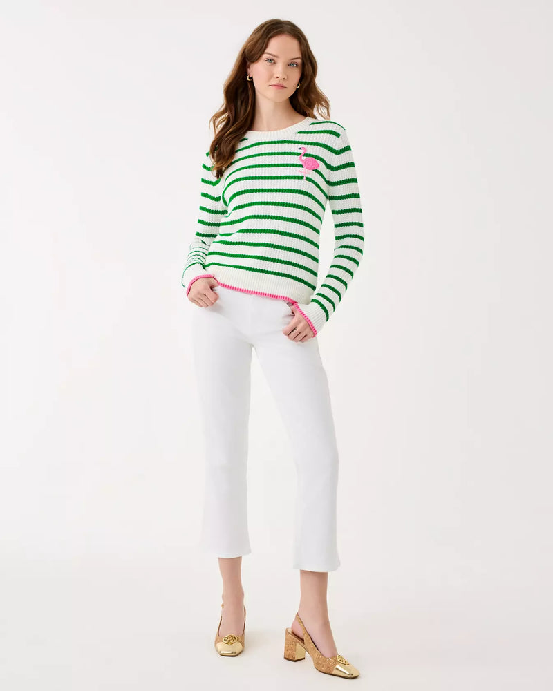 JOVIENNE SWEATER COCONUT SHINE BRIGHT STRIPE