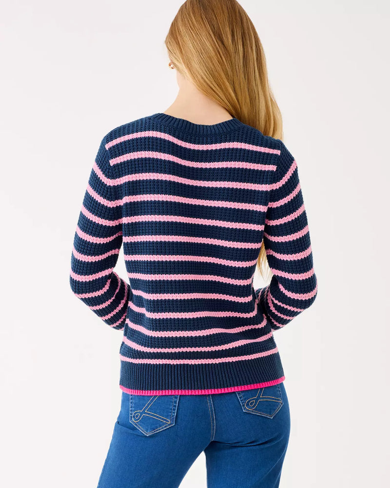 JOVIENNE SWEATER LOW TIDE NAVY SHINE BRIGHT STRIPE