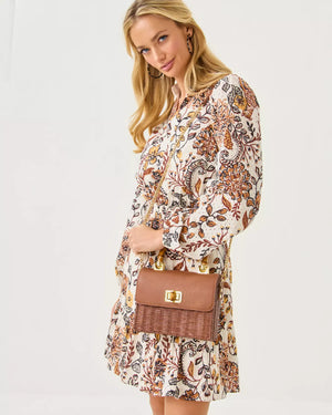 MAURA WICKER TOP HANDLE BAG BROWN