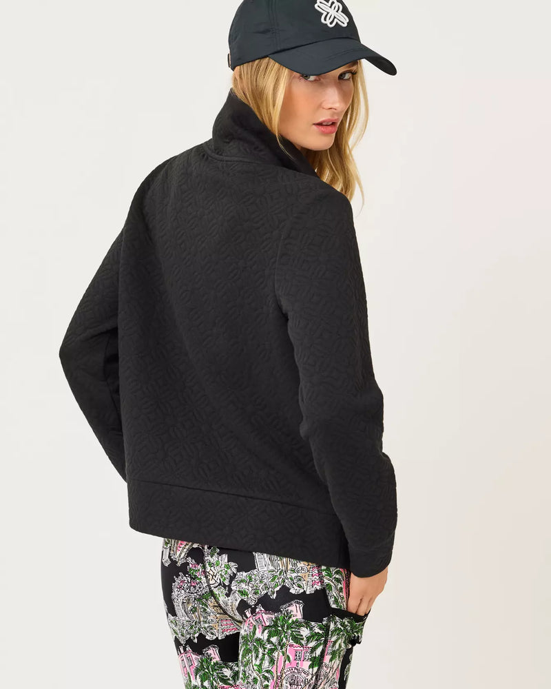 ELENI ZIP-UP NOIR BUTTERFLY QUILTED KNIT