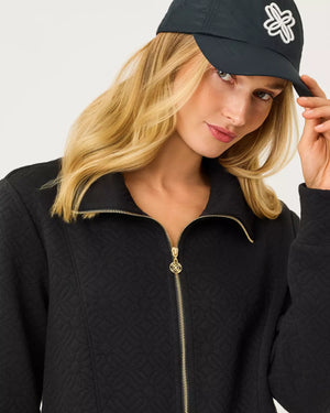 ELENI ZIP-UP NOIR BUTTERFLY QUILTED KNIT