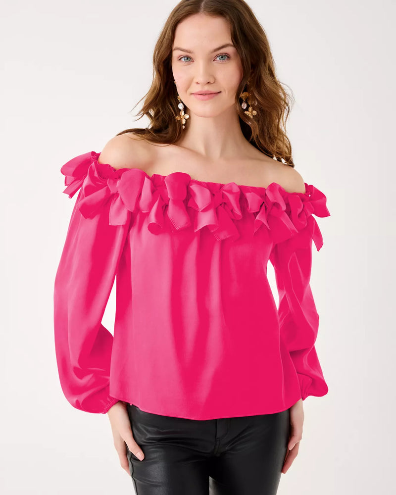 ANALEA OFF THE SHOULDER TOP SUN SHELL PINK