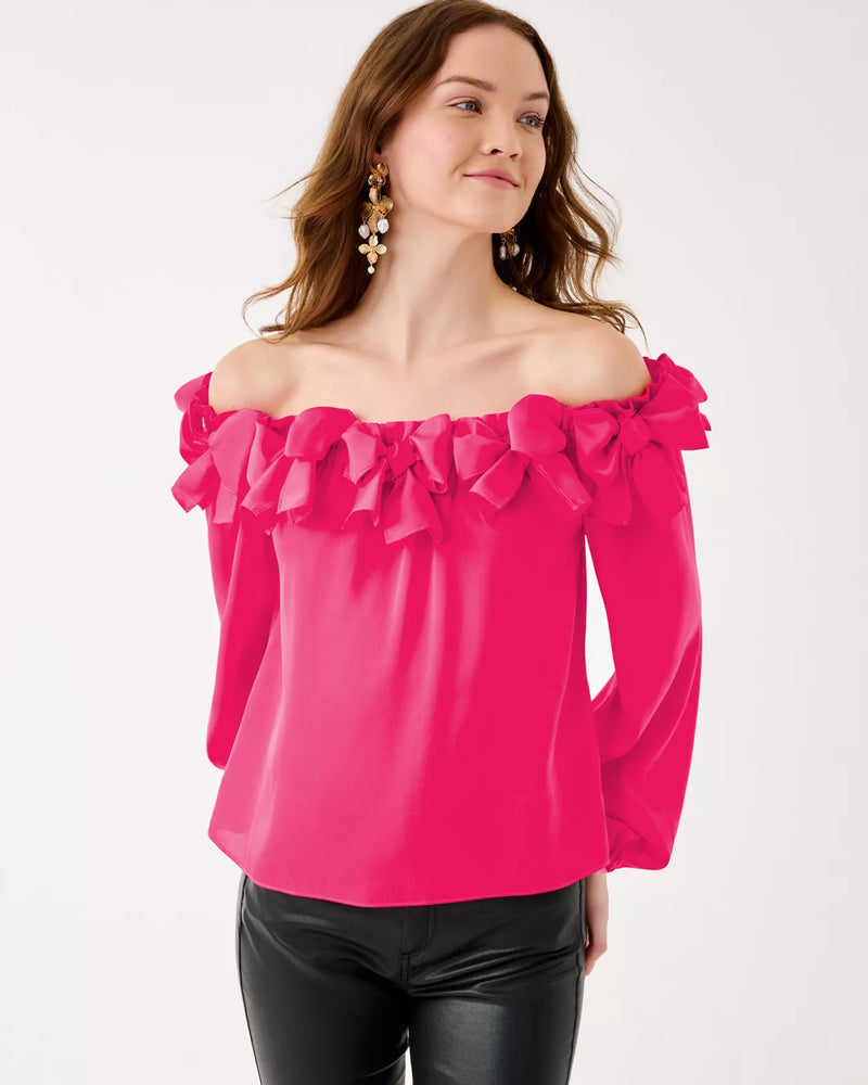 ANALEA OFF THE SHOULDER TOP SUN SHELL PINK