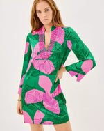 IRELLA CAFTAN DRESS KITTS GREEN OVERSIZED SUNSET SHADOWS