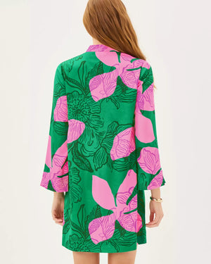 IRELLA CAFTAN DRESS KITTS GREEN OVERSIZED SUNSET SHADOWS