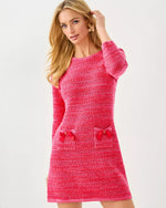 RHYSA SWEATER DRESS CHERRY RED METALLIC MARL