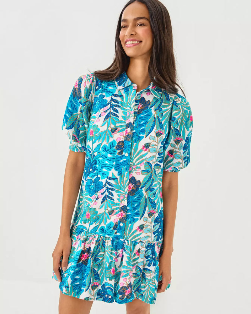 BRETT DRESS BREEZY AQUA BEST FRONDS FOREVER