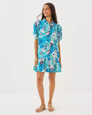 BRETT DRESS BREEZY AQUA BEST FRONDS FOREVER