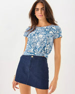 COLETTE STRETCH DENIM SKIRT DARK WASH
