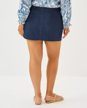 COLETTE STRETCH DENIM SKIRT DARK WASH