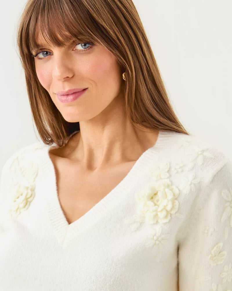 ALAYLA SWEATER COCONUT GARDEN PARTY EMBROIDERY