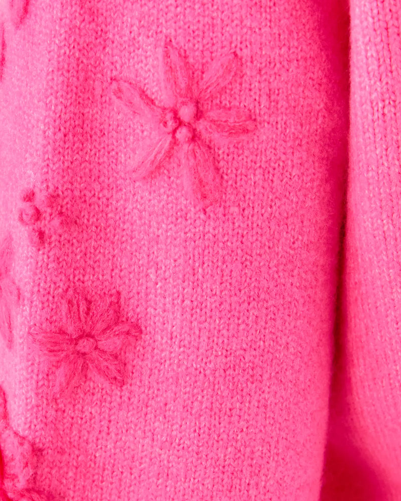 ALAYLA SWEATER SUN SHELL PINK GARDEN PARTY EMBROIDERY