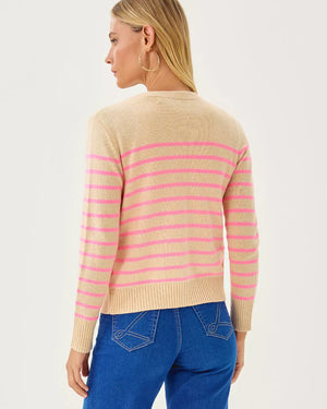 FAIRLEY STRIPE SWEATER SET HEATHERED WICKER TAN IRISISTABLE STRIPE