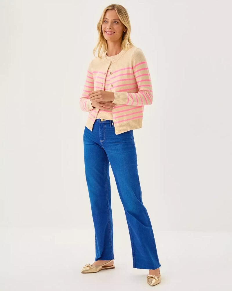 FAIRLEY STRIPE SWEATER SET HEATHERED WICKER TAN IRISISTABLE STRIPE