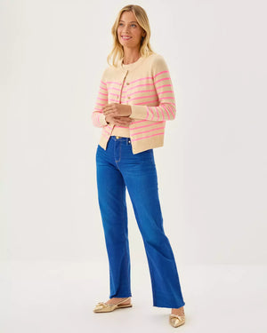 FAIRLEY STRIPE SWEATER SET HEATHERED WICKER TAN IRISISTABLE STRIPE