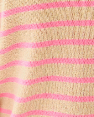 FAIRLEY STRIPE SWEATER SET HEATHERED WICKER TAN IRISISTABLE STRIPE