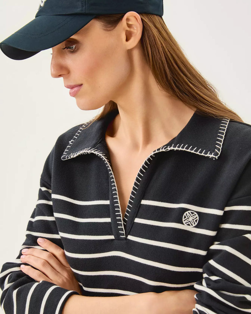 CORVAYA DRESS NOIR LEGACY STRIPE