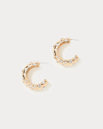 ALL DAHLED UP HOOP EARRING GOLD METALLIC