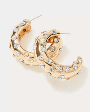 ALL DAHLED UP HOOP EARRING GOLD METALLIC