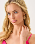 ALL DAHLED UP STUD EARRING GOLD METALLIC