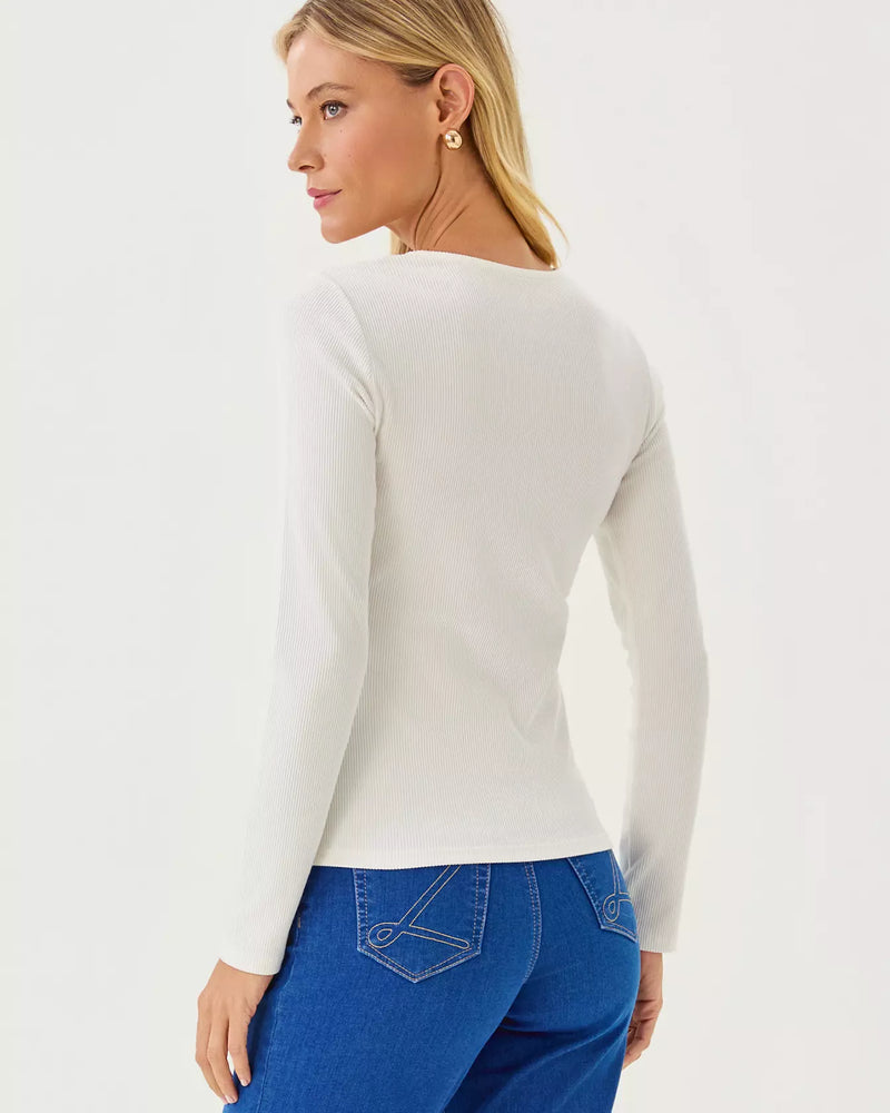 BEATY LONG SLEEVE KNIT TOP COCONUT