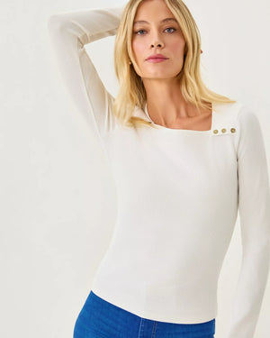 BEATY LONG SLEEVE KNIT TOP COCONUT