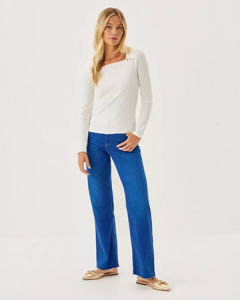 BEATY LONG SLEEVE KNIT TOP COCONUT