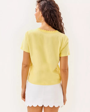 CLAIRMONT CROCHET TRIMMED TOP LIMONCELLO