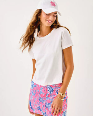 CLAIRMONT CROCHET TRIMMED TOP RESORT WHITE