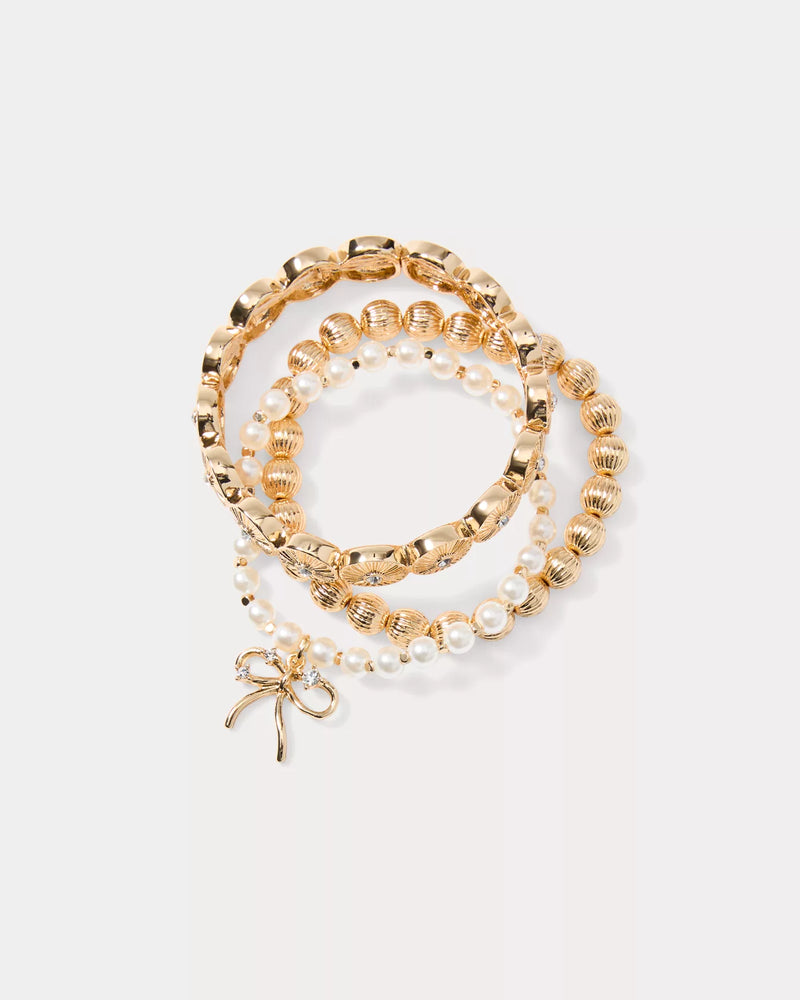 TIS THE SEASON BRACELET SET GOLD METALLIC