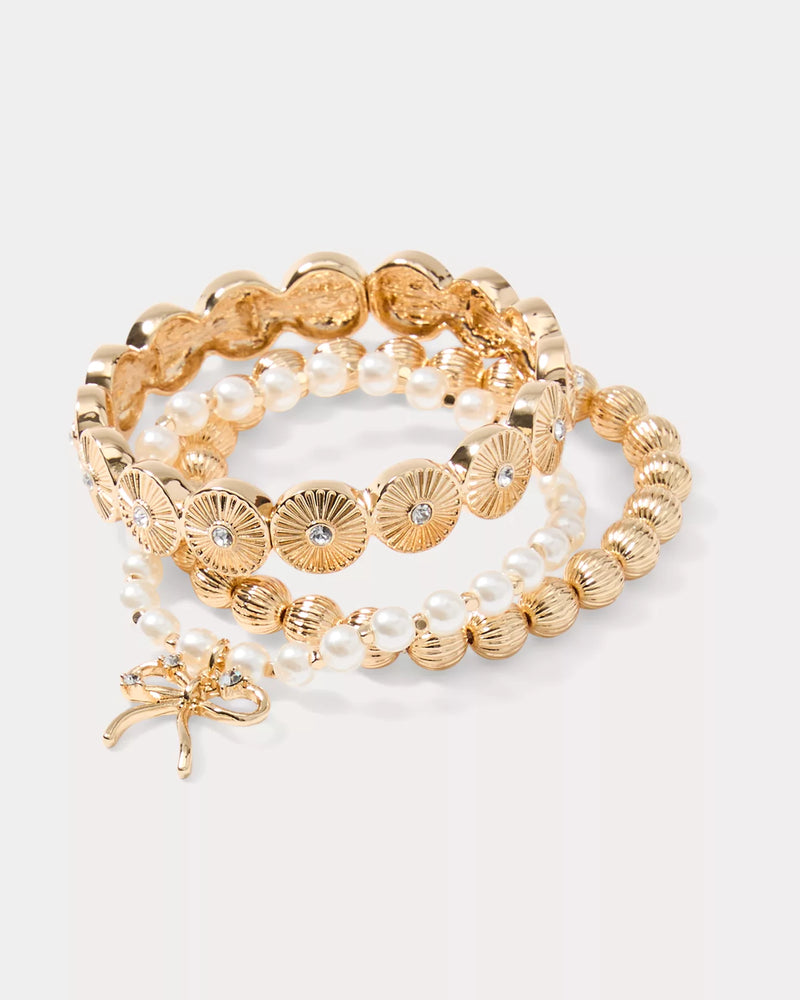 TIS THE SEASON BRACELET SET GOLD METALLIC